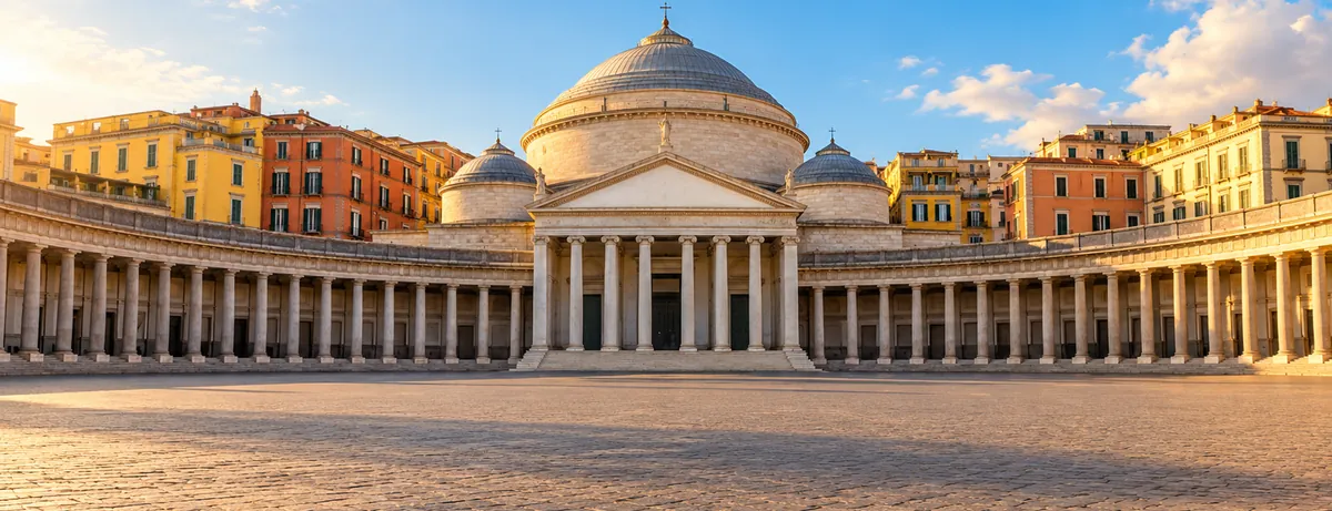 Piazza del Plebiscito con il colonnato e la basilica di San Francesco di Paola